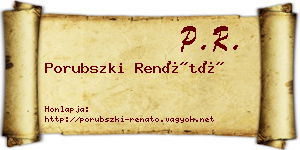 Porubszki Renátó névjegykártya